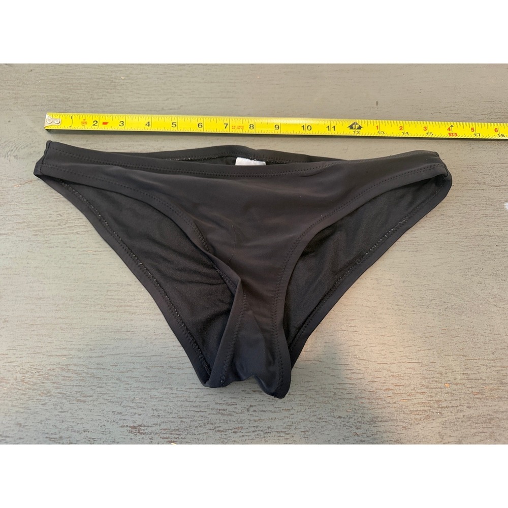 Xhilaration Womens Black Ruched Back Bikini Bottom Swimwear Medium